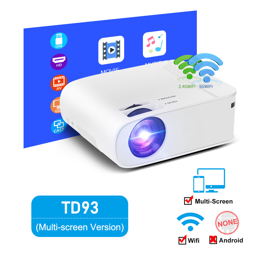 1080P HD Wireless Portable Projector – WiFi, Bluetooth & Android 10 | 5800 Lumens